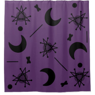 Moons & Stars Atomic Era Abstract Eggplant Purple