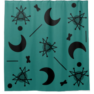 Moons & Stars Atomic Era Abstract Teal