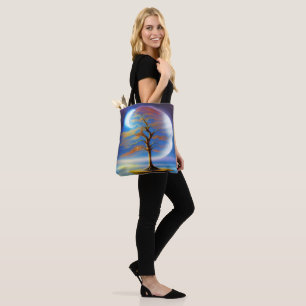 Moonscape bonsai tote bag