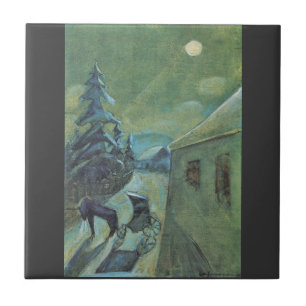 Moonscape with horse by Walter Gramatte Tile
