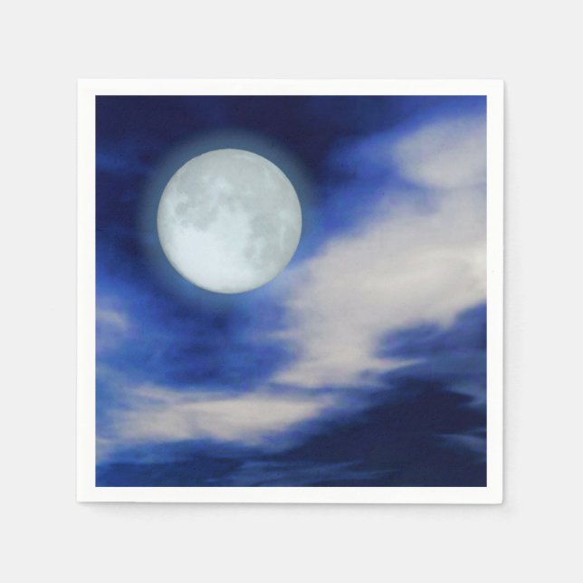 Moonscape with moonlit clouds napkin (Front)