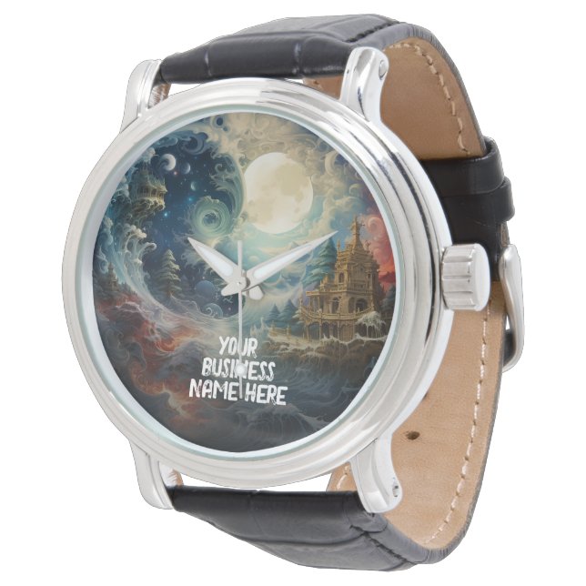 Moonscape Yin Yang Martial Arts Wrist Watch (Angled)