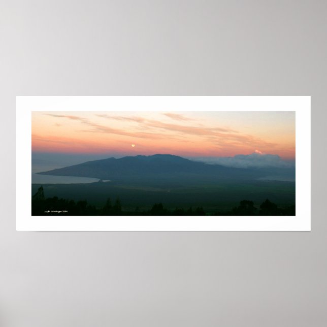 Moonset at Sunrise - Maui Poster (Front)