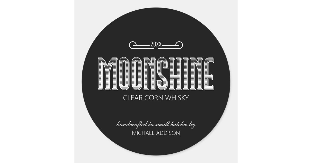 Moonshine Classic Round Sticker | Zazzle