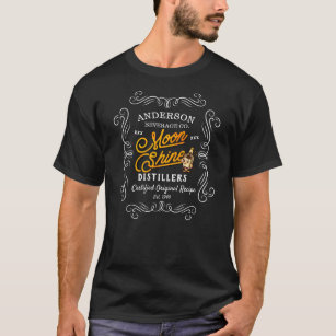 Moonshine Distillers Name Gold Script Original T-Shirt