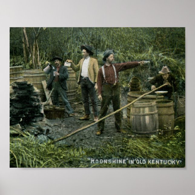 Moonshine Still in Old Kentucky 1908 Vintage Poster (Front)