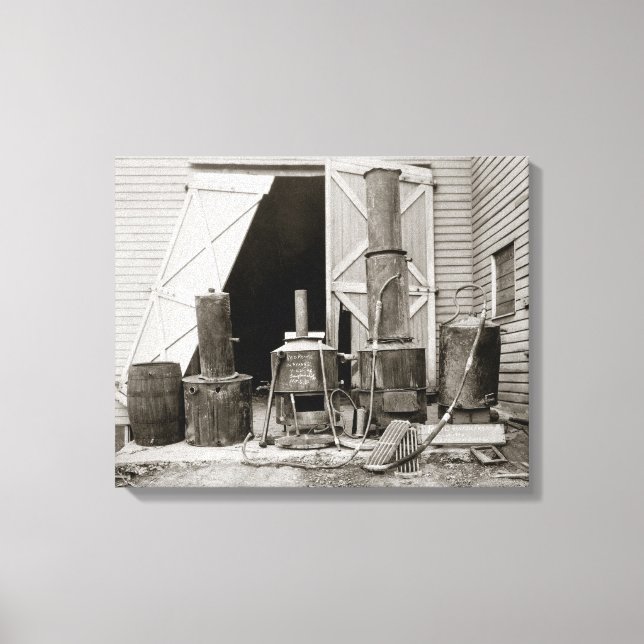 Moonshine Still Seized by Police, 1926 Canvas Print (Front)