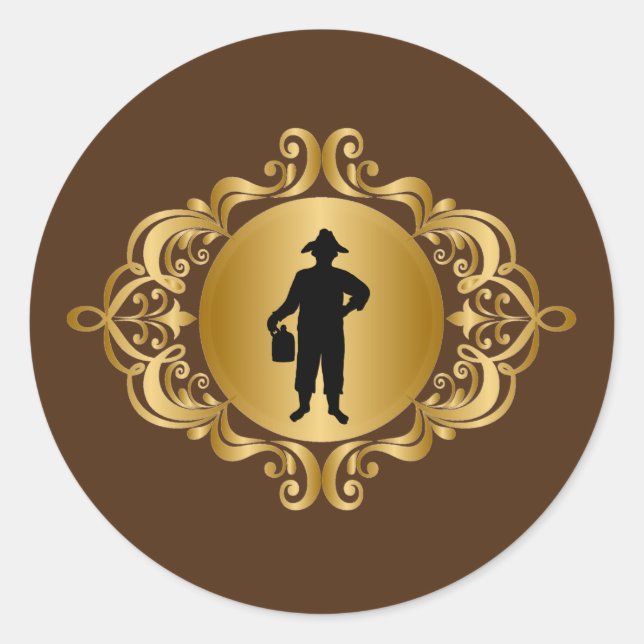 Moonshiner Silhouette Medallion Stickers (Front)