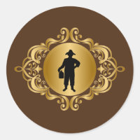 Moonshiner Silhouette Medallion Stickers