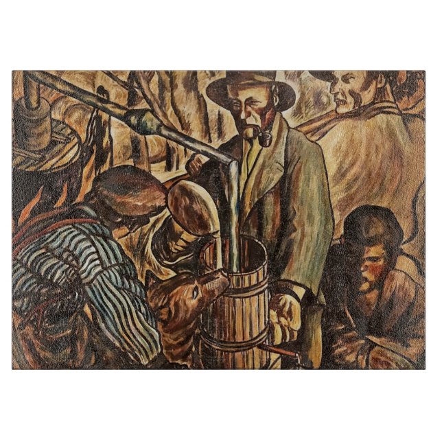 Moonshiners Making White Lightning Whiskey Liquor Cutting Board (Front)