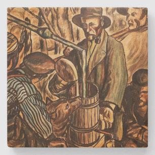 Moonshiners Making White Lightning Whiskey Liquor Stone Coaster