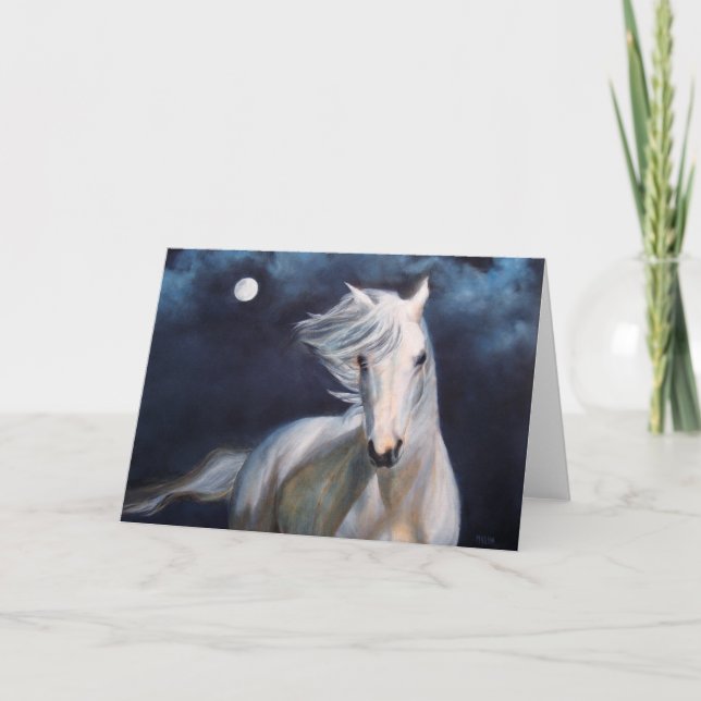 "Moonsilver" Horse Greeting Card (Front)