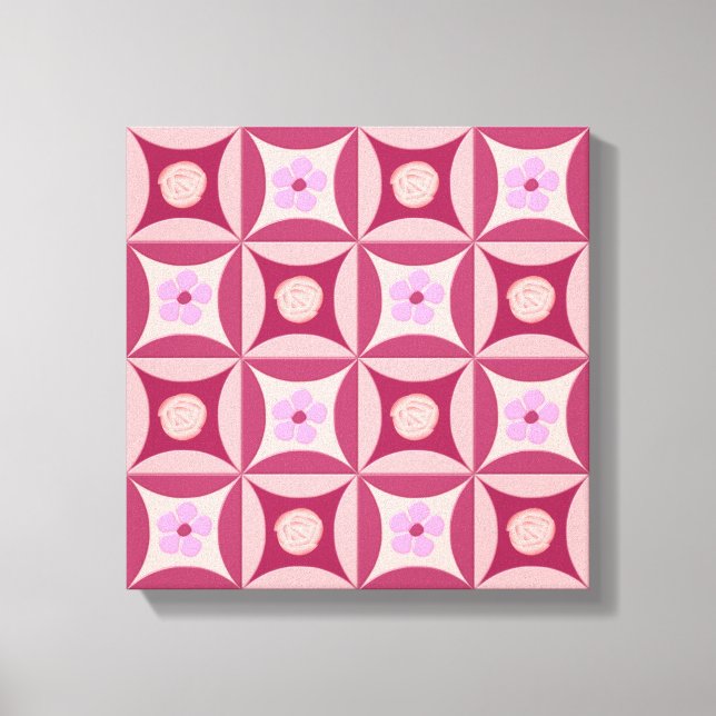 MoonStone Rose and Cherry Flower in the Door Canvas Print (Front)