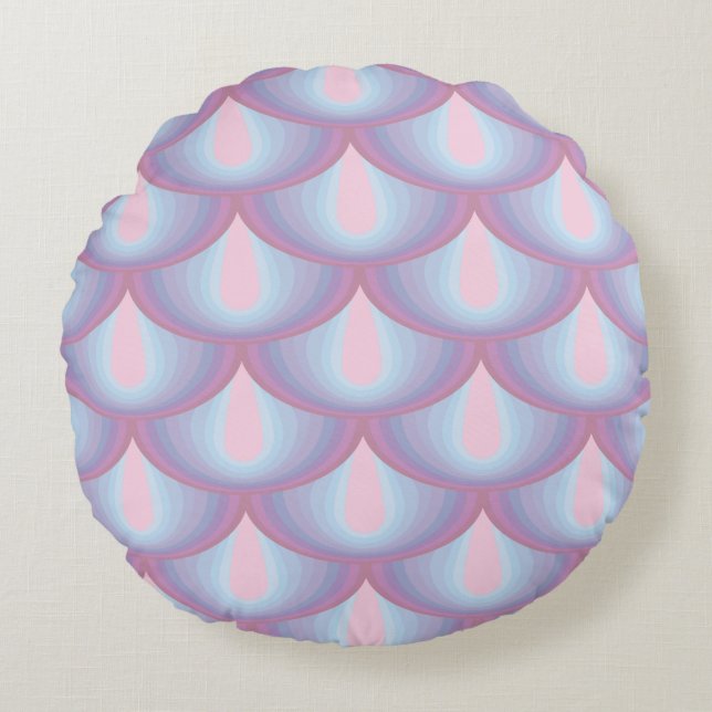 Moonstone Scales Round Throw Pillow (Front)