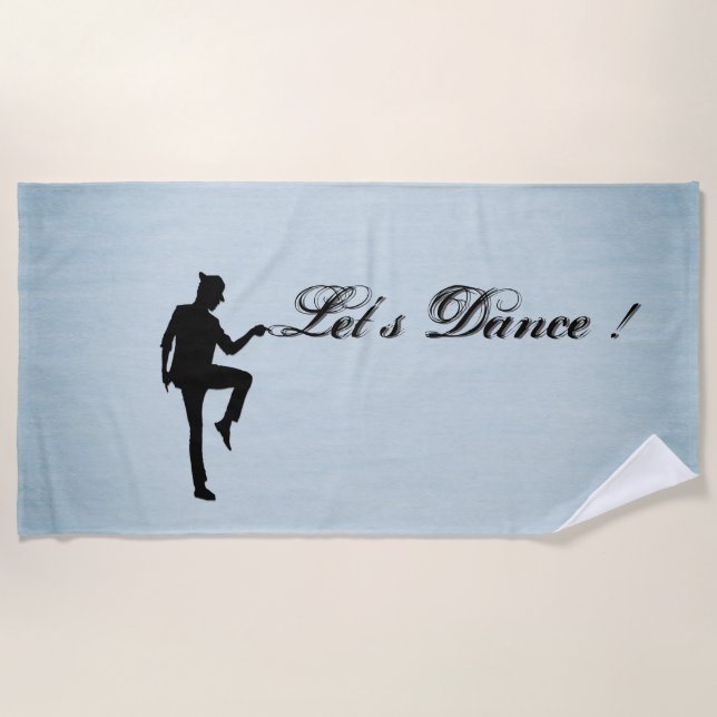 Moonwalk Dancer Blue Beach Towel (Front)