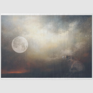 Moonwatcher Bear Art Decoupage Tissue Paper