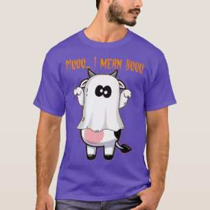 Mooo I Mean Booo Cute Cow Ghost Halloween Cows Lov T-Shirt