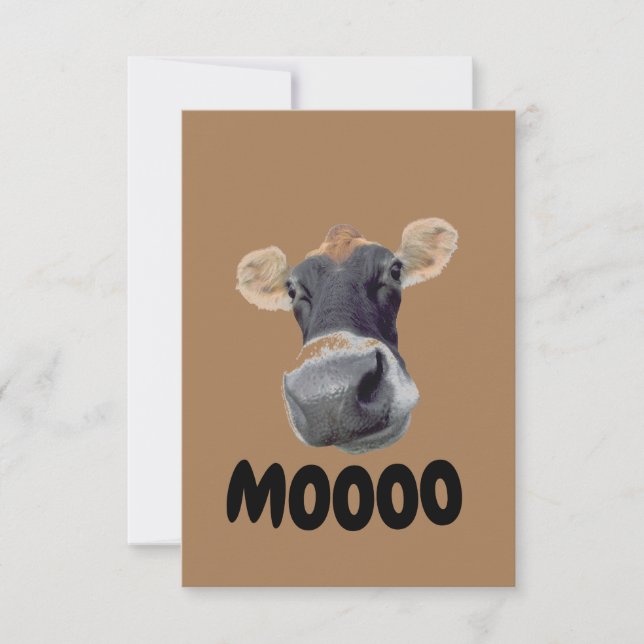 MOOOO, Cow Face Thank You Card (Front)