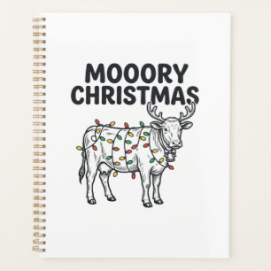 Mooory Christmas Cow Vintage Engraving Design_1 Planner