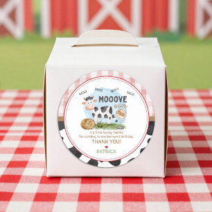 Mooove Over Birthday Favour Sticker