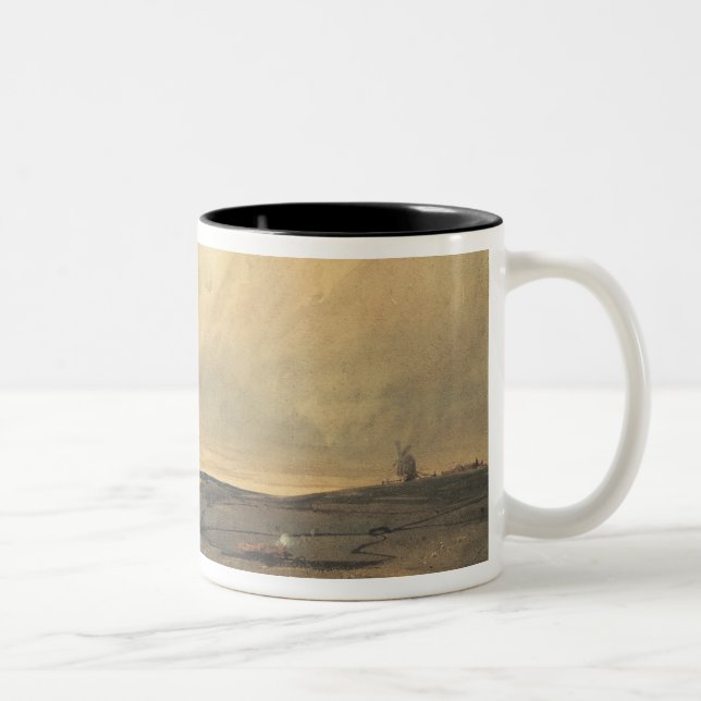 Moor with windmill Two-Tone coffee mug (Right)