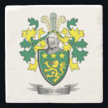 Moore Coat of Arms Stone Coaster<br><div class="desc">Get your Moore surname family crest or coat of arms printed on all these inexpensive gifts.  Irish Moore Family Crest and Moore Coat of Arms</div>