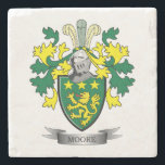 Moore Coat of Arms Stone Coaster<br><div class="desc">Get your Moore surname family crest or coat of arms printed on all these inexpensive gifts.  Irish Moore Family Crest and Moore Coat of Arms</div>