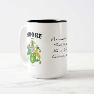 Moore Family Crest, Translation & Meaning Two-Tone Coffee Mug