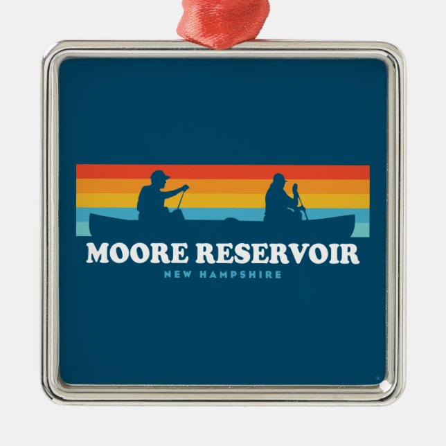 Moore Reservoir New Hampshire Canoe Metal Ornament (Front)