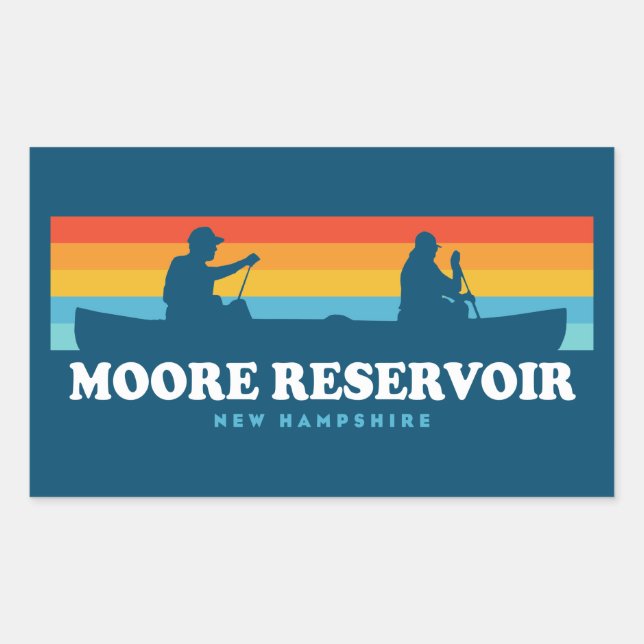 Moore Reservoir New Hampshire Canoe Sticker (Front)