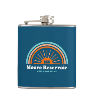 Moore Reservoir New Hampshire Rainbow Hip Flask