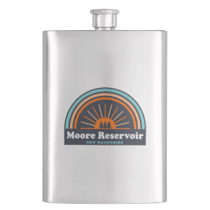 Moore Reservoir New Hampshire Rainbow Hip Flask