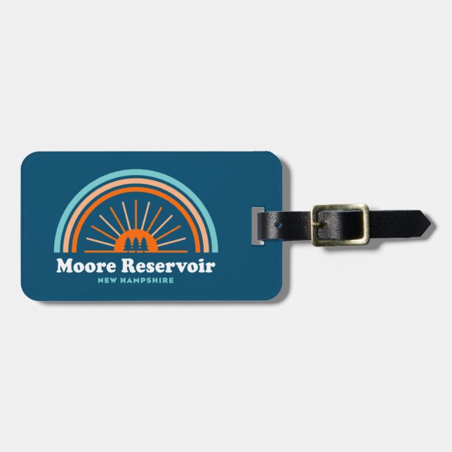 Moore Reservoir New Hampshire Rainbow Luggage Tag (Front Horizontal)