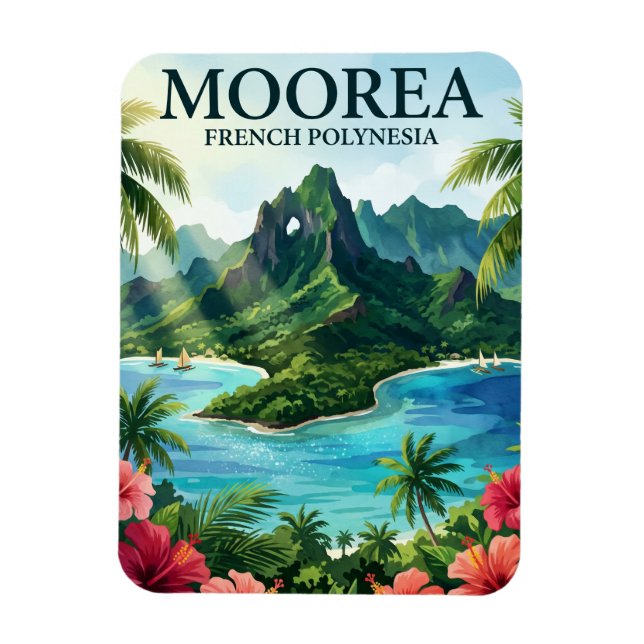 Moorea French Polynesia Magnet (Vertical)