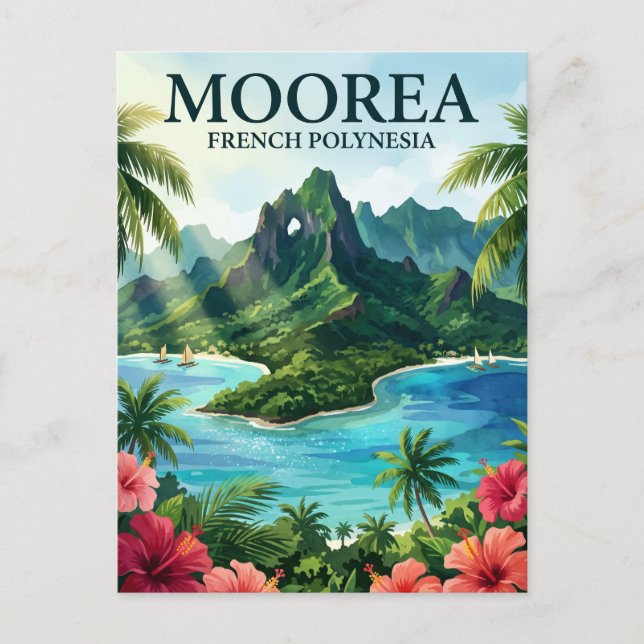 Moorea French Polynesia Postcard (Front)