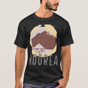 Moorea French Polynesia Vintage Palm Trees Beach T-Shirt