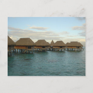 Moorea Huts at Dusk Postcard