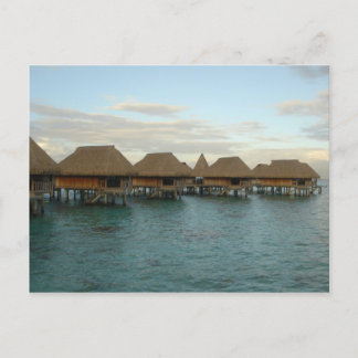 Moorea Huts at Dusk Postcard