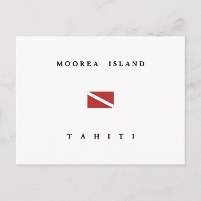Moorea Island Tahiti Scuba Dive Flag Postcard (Front)