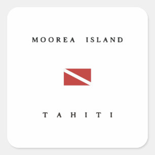 Moorea Island Tahiti Scuba Dive Flag Sticker