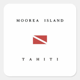Moorea Island Tahiti Scuba Dive Flag Sticker