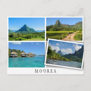 Moorea landscapes collage with loose image postcard