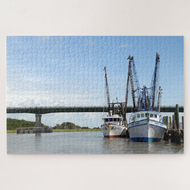 Moored Shrimp Boats Jigsaw Puzzle (Horizontal)