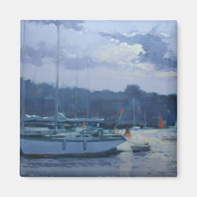 Moored yachts late afternoon magnet (Front)