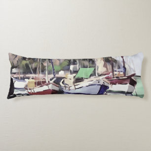 Mooring At Turunc Gulet Sailboat Acrylic Art Body Pillow