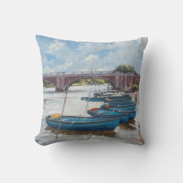Moorings at Hampton Court 2011 Throw Pillow (Front)