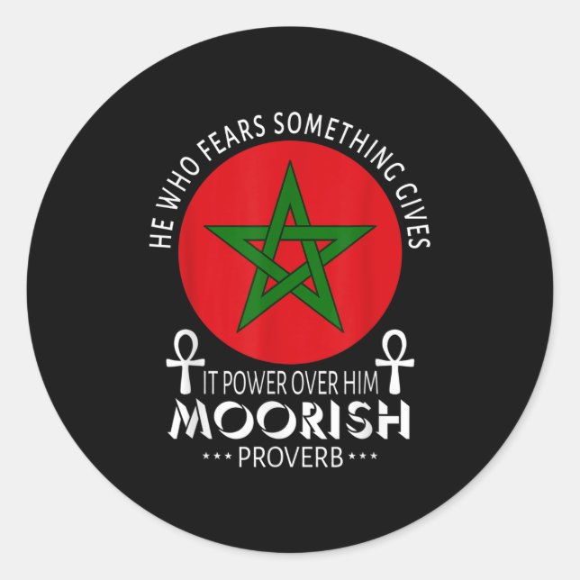 Moorish American He Who Fears Soing Moors Islamic  Classic Round Sticker (Front)