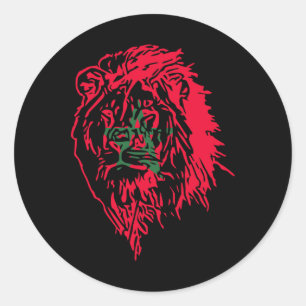 Moorish American Morocco Flag Moroccan Soccer Supp Classic Round Sticker