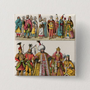 Moorish and Turkish Dress 2 Inch Square Button