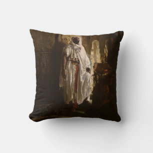 Moorish Chief African Art Painting Portrait Throw Pillow